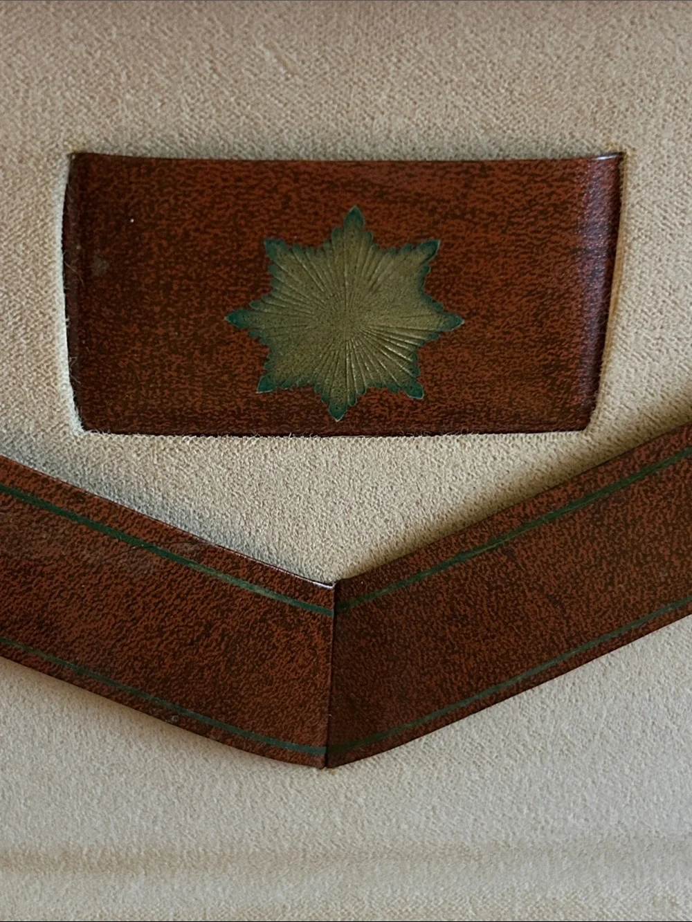 SWANK Brown and Cream Velvet-Lined Jewelry Organizer